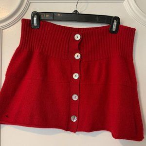 Red Cashmere Mini Skirt by Linklux
